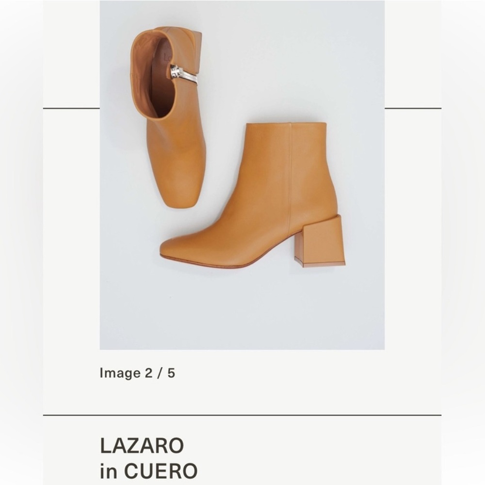 LoQ Tan Leather Ankle Block Boots (39)